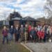 Group of IEEC3 attendees in front of the Farme Colliery Newcomen winding engine at Summerlee Museum of Scottish Industrial Life at Coatbridge in North Lanarkshire, 24th March 2024