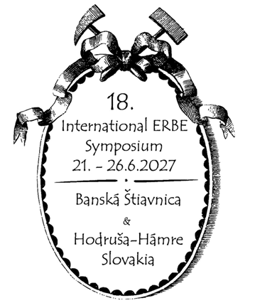 Logo of the ERBE (Heritage) Symposium - here for the 18th International ERBE Symposium, 21st-26th June 2027, Hosted jointly at Banská Štiavnica and Hodruša-Hámre, Slovakia